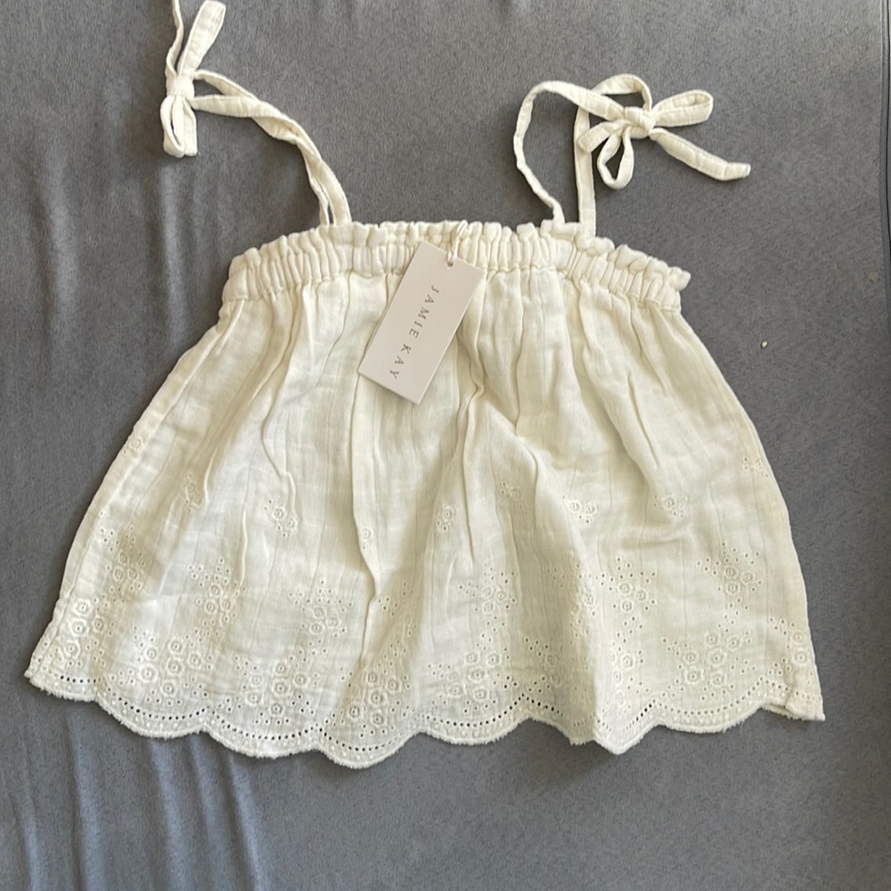 Jamie Kay NWT 5T white eyelet blouse